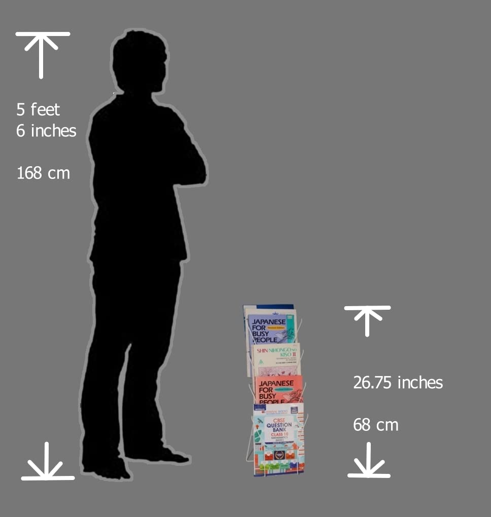 RAVIRAJ DISPLAY Self Standing Metal Counter Type Magazine Stand White