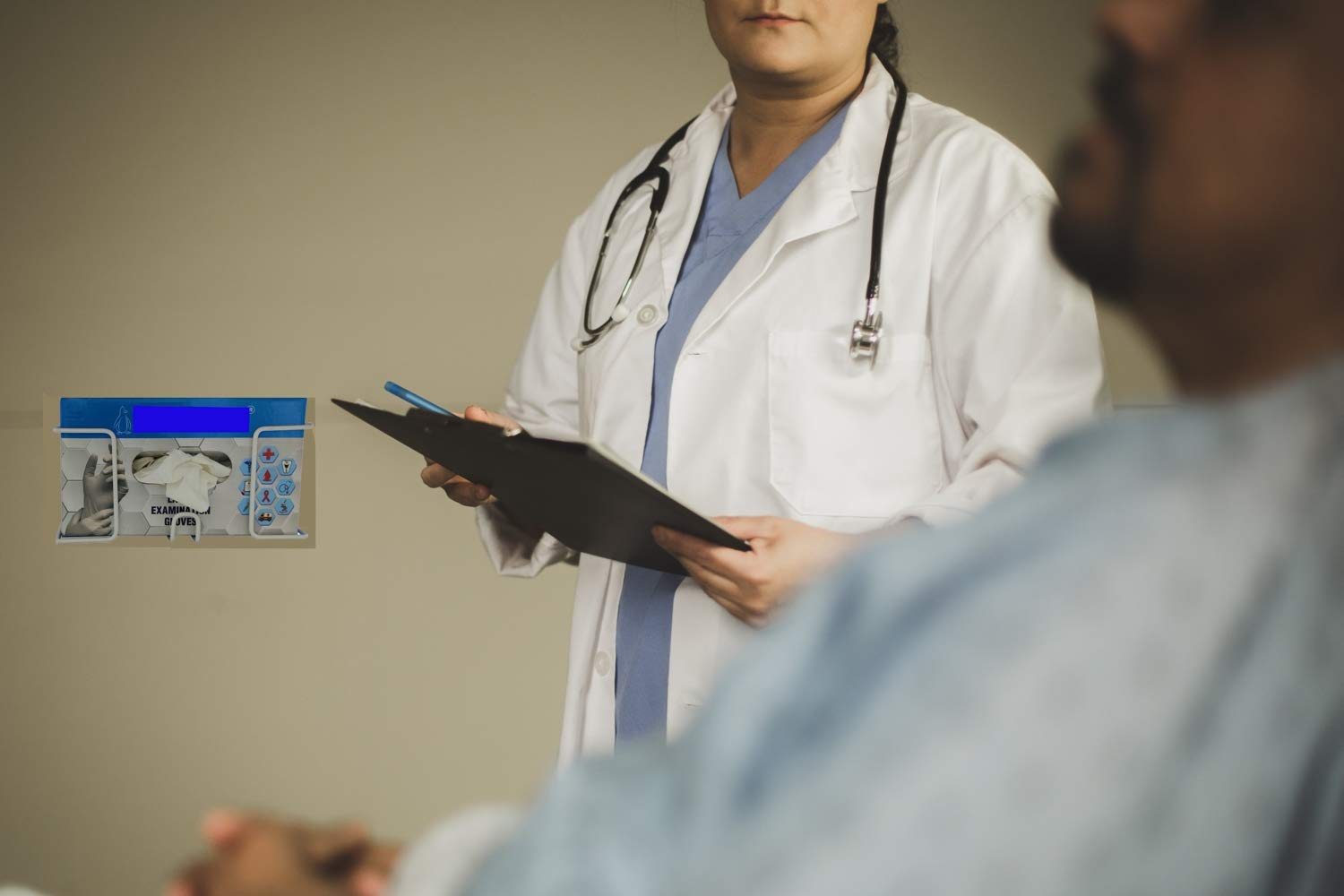 RAVIRAJ DISPLAY Glove Box Holder, Wall Mount, 23 cm Length, 11 cm Width, 9 cm Height, Pack of 2