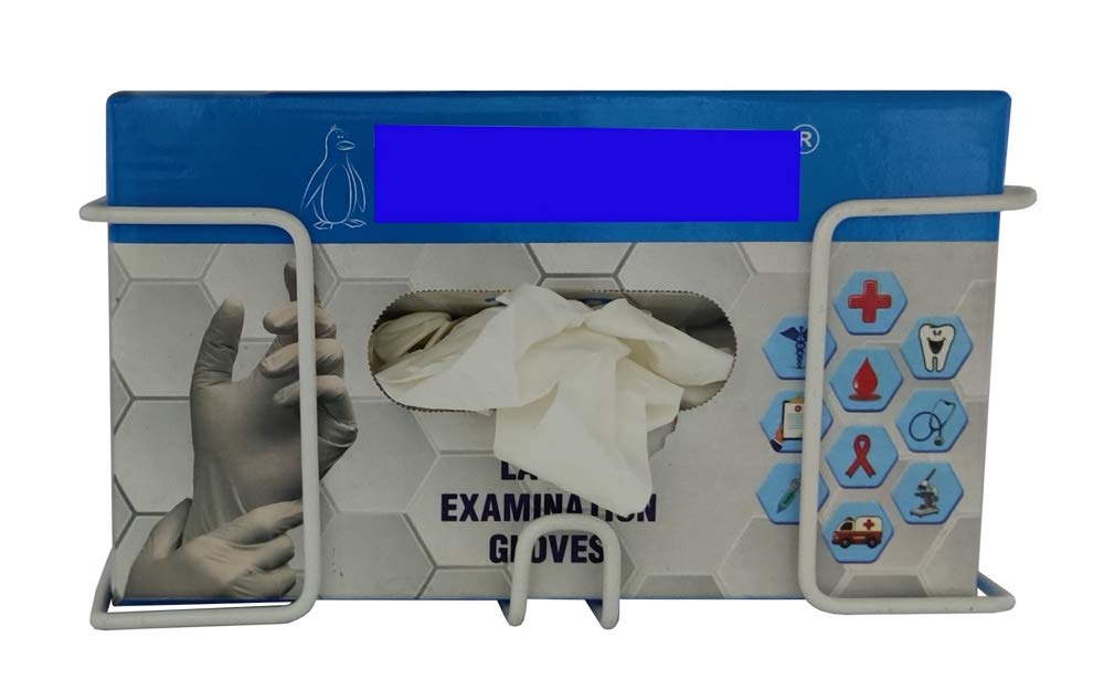 RAVIRAJ DISPLAY Glove Box Holder, Wall Mount, 23 cm Length, 11 cm Width, 9 cm Height, Pack of 2