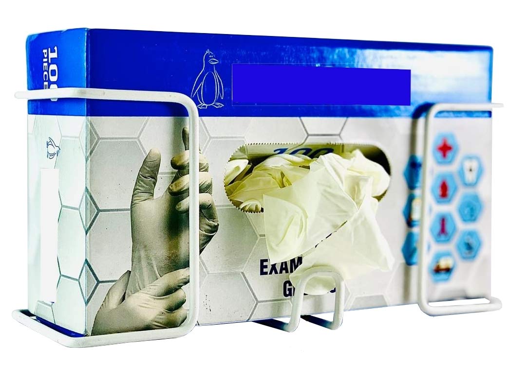 RAVIRAJ DISPLAY Glove Box Holder, Wall Mount, 23 cm Length, 11 cm Width, 9 cm Height, Pack of 2