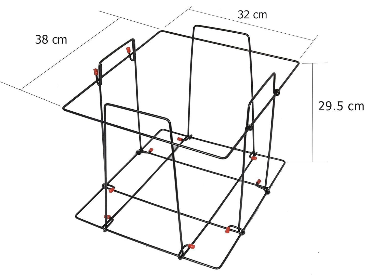 RAVIRAJ DISPLAY Multipurpose Folding Newspaper Bin; Wire Metal Basket; Storage Bin; 38 x 32 x 29.5 cm; Black