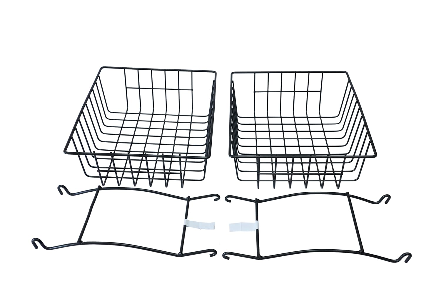 Raviraj Display 2-Tier Countertop Fruit basket for kitchen, Vegetable, Bread Basket, Detachable Metal Organiser, Rectangular Storage, Black