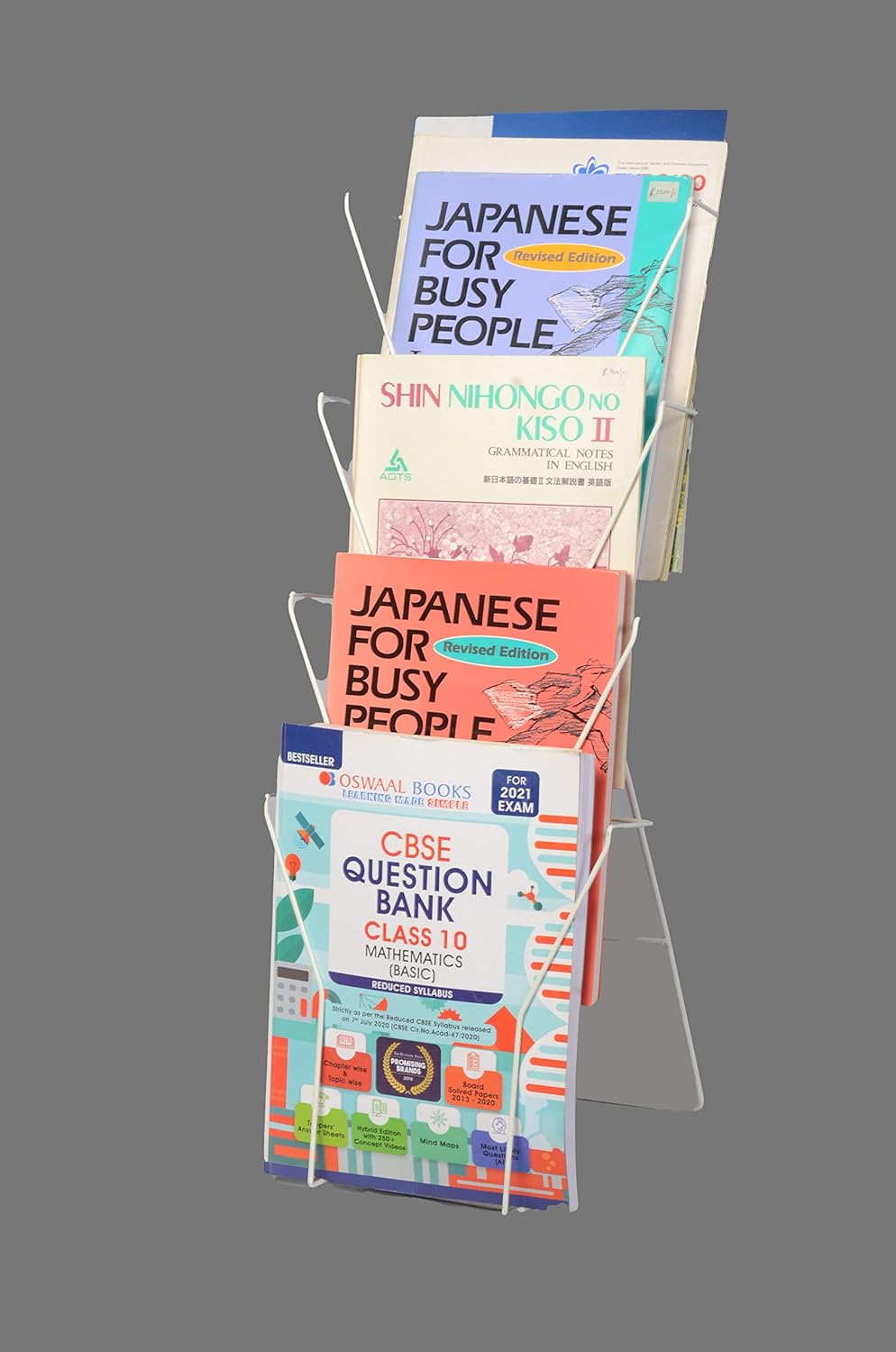 RAVIRAJ DISPLAY Self Standing Metal Counter Type Magazine Stand White