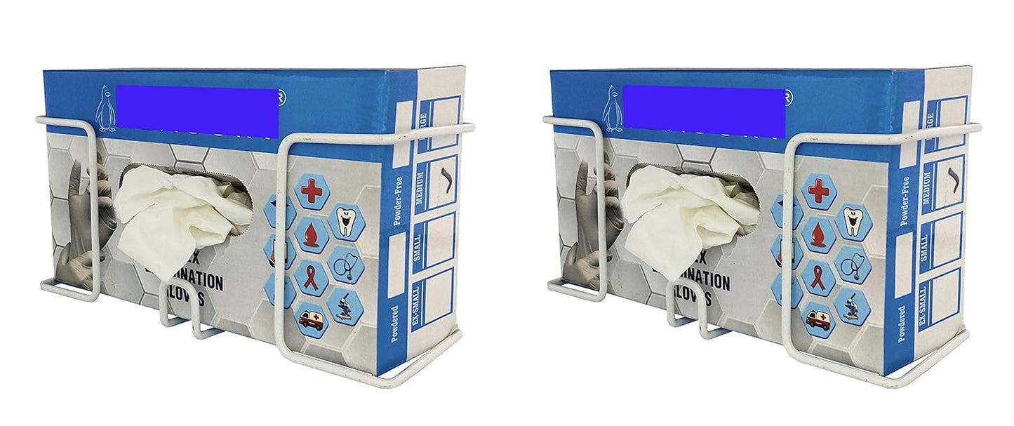 RAVIRAJ DISPLAY Glove Box Holder, Wall Mount, 23 cm Length, 11 cm Width, 9 cm Height, Pack of 2