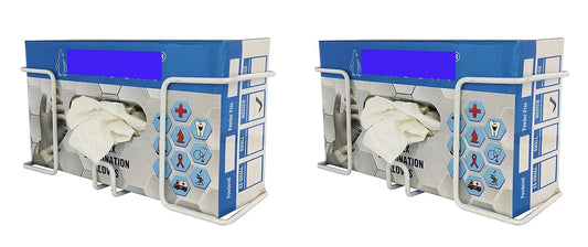 RAVIRAJ DISPLAY Glove Box Holder, Wall Mount, 23 cm Length, 11 cm Width, 9 cm Height, Pack of 2