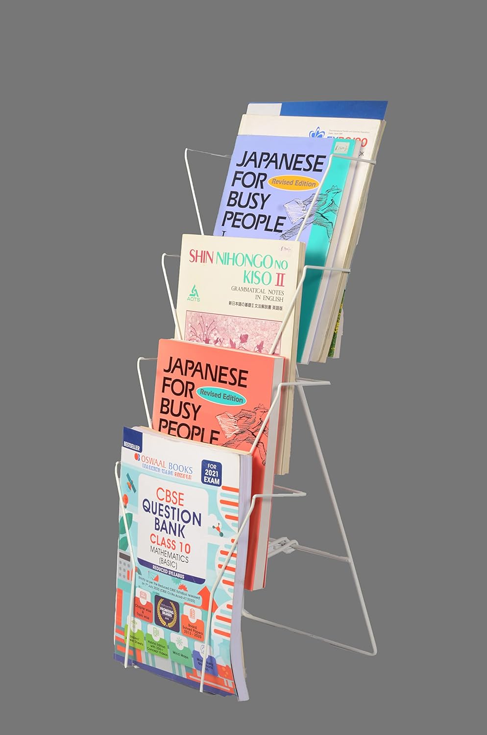 RAVIRAJ DISPLAY Self Standing Metal Counter Type Magazine Stand White